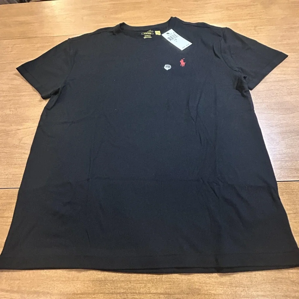Polo Ralph Lauren Shirt Mens S Black Classic Fit Crew Neck Logo Pony T-Shirt NWT